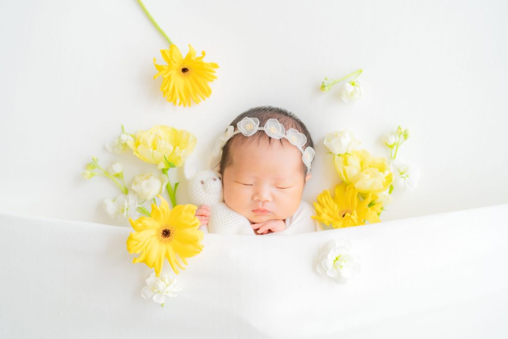 生花ニューボーンフォト